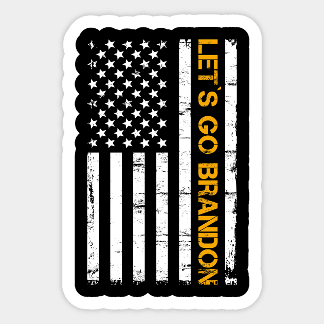 LET`S GO BRANDON US FLAG Sticker by shirts.for.passions